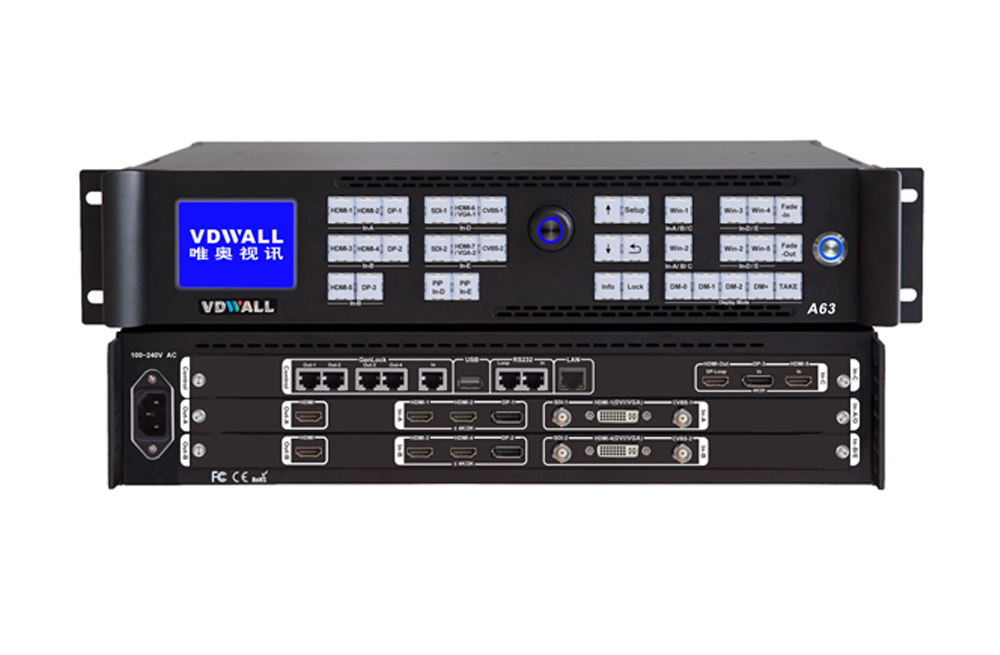 VDWALL A63 4K Multi-Win Mosaic LED Video Wall Processor with HDMI2.0 Outputs